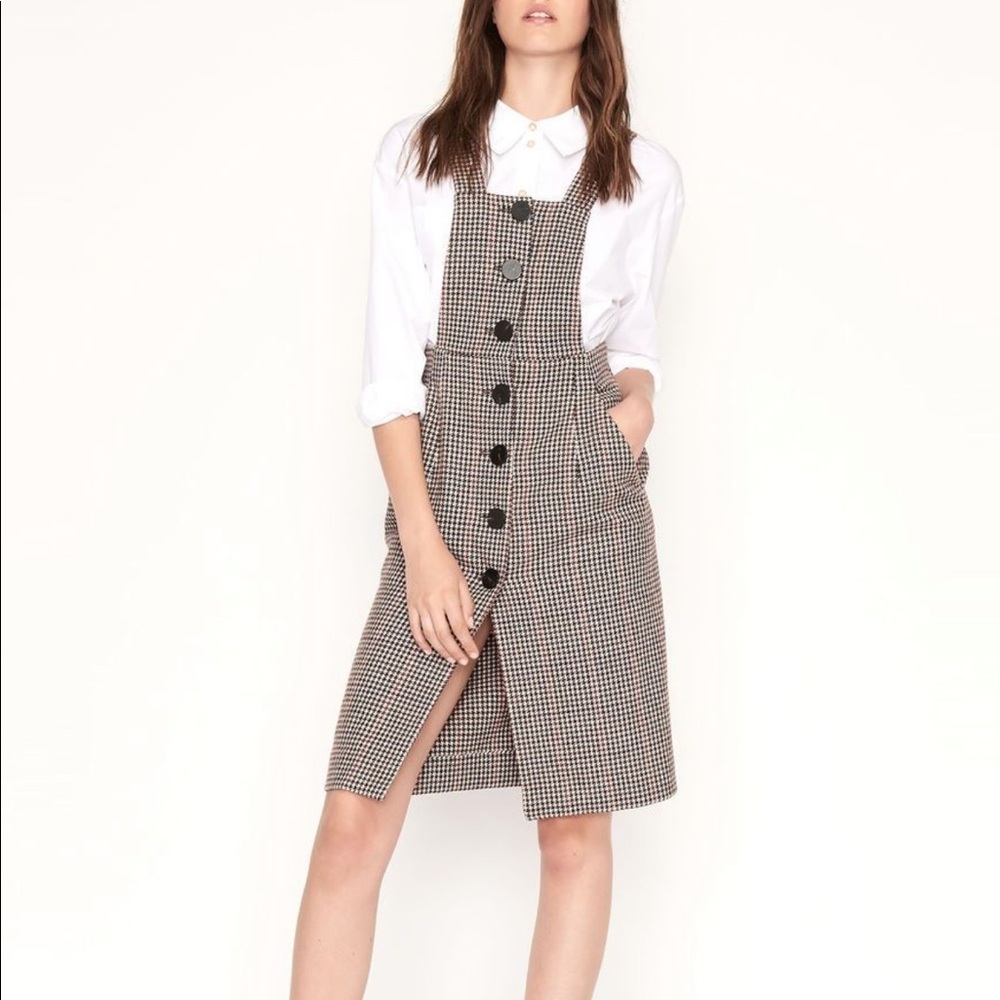 NWT Ba&sh Penelope Checked Wool Blend Dress